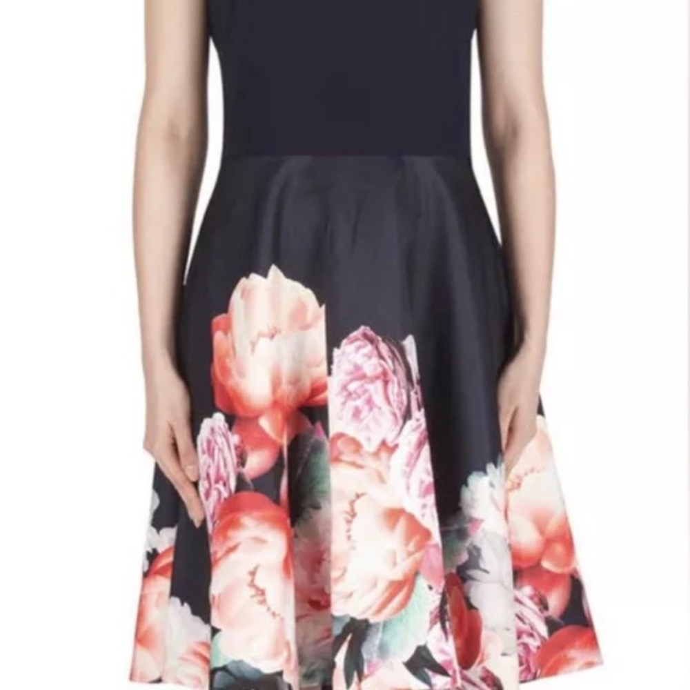 Joseph Ribkoff Navy Floral Cocktail Dress